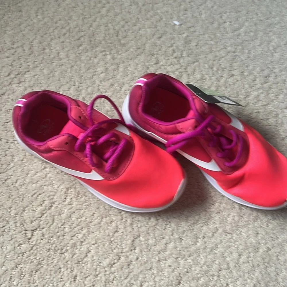 Athletic Works Pink and White Sneakers Modern Sporty Design - Picture 2 of 4